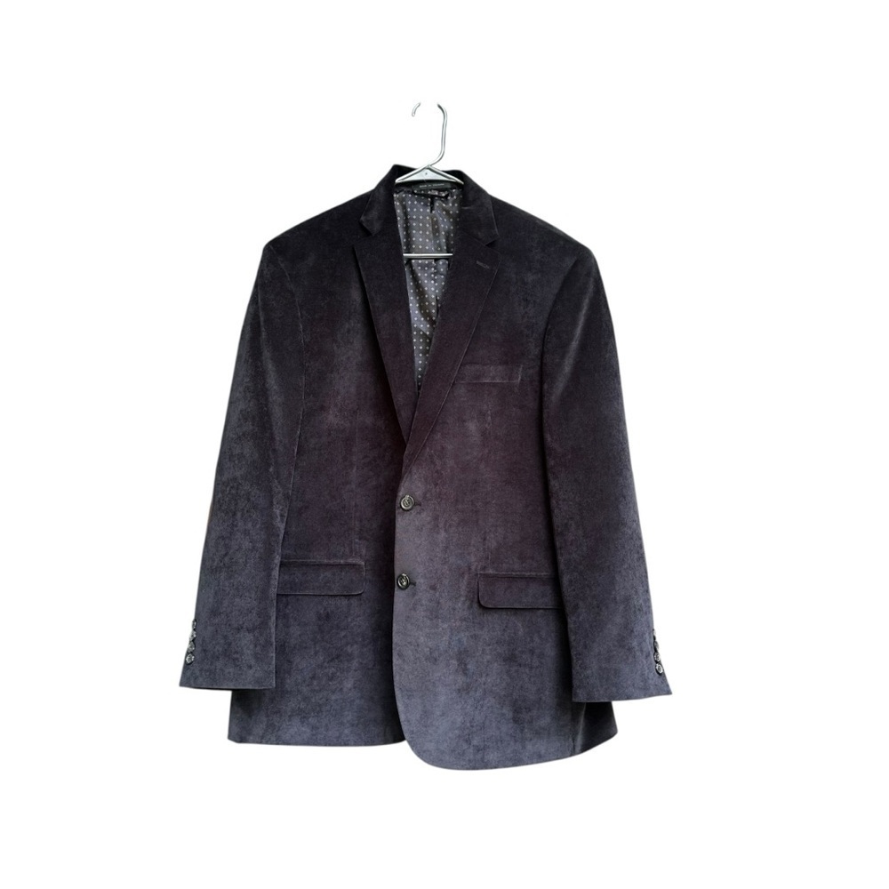 Chaps Classic-Fit Corduroy Stretch Sport Coat Blazer Charcoal Gray 44R